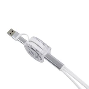 Câble de charge rapide télescopique 3 en 1 personnalisé 6A USB Type C & Micro USB Câble de données tressé lisse - Product Image 3