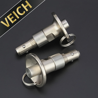 VEICH VCN125 Poussoir à bille fileté réglable en acier inoxydable, goupille de positionnement à dégagement rapide pour fixation d'outillage de machine