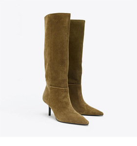 <span class=keywords><strong>Stivali</strong></span> al ginocchio da donna Jishi in <span class=keywords><strong>camoscio</strong></span> autunno/inverno <span class=keywords><strong>con</strong></span> <span class=keywords><strong>tacco</strong></span> <span class=keywords><strong>a</strong></span> <span class=keywords><strong>spillo</strong></span>, punta affusolata, suola in gomma, alla moda, <span class=keywords><strong>con</strong></span> aumento di altezza - Product Image 2