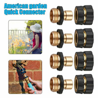 Raccords rapides pour tuyau d'arrosage avec arrêt d'eau, raccords rapides en métal pour tuyau d'arrosage, filetage GHT 3/4 pouce