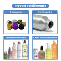 Flacon métallique de 100 ml en aluminium poli avec surface laquée, bouchon à vis, pour essence, toner, soins de la peau, rechargeable