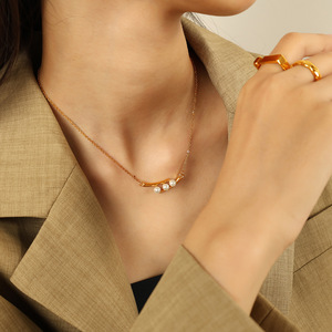 Collar de Perlas para Mujer, Cadena Dorada Minimalista, Perla Blanca AAA, Cadena para Clavícula, Uso Diario - Product Image 4