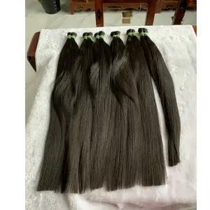 28" Chinese Vendor Natural Human Remy Hair Bulk Can bleach to light color with Full End