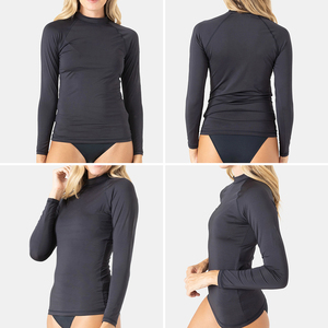 Logo personnalisé Chemise de compression pour femmes à manches longues à séchage rapide Protection UV contre les éruptions cutanées pour les hauts de bain de surf Gym Tight Wear - Product Image 4