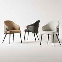 Chaise de salle à manger moderne minimaliste italienne avec dossier et accoudoirs, structure en acier, siège en cuir microfibre, mobilier de maison