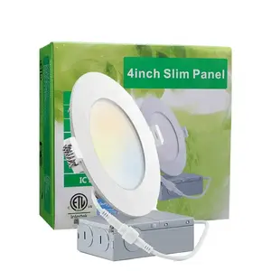 Fast Delivery 4" 9W Ceiling Light Low Profile Lighting Fixture Dimmable 3CCT/5CCT LED Slim Panel Light