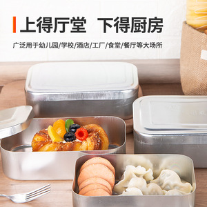 Aluminum Lunch Box Rectangle Stainless Steel Lid Thickened Outdoor Use Nostalgic Style - Product Image 4