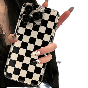 Funda Protectora para Teléfono Móvil de TPU, Diseño de Dibujos Animados, Color Blanco y Negro, Resistente a Golpes y Agua, para iPhone 11-12-13-14-15-16 - Product Image 1
