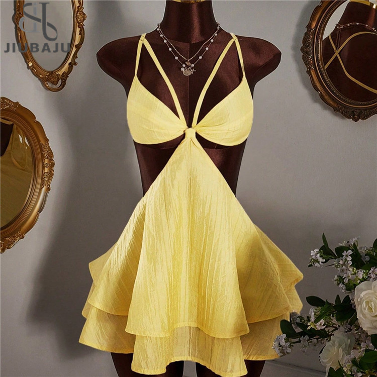 Buy In Bulk Yellow Beach Dress Natural Waistline Design | Alibaba.com