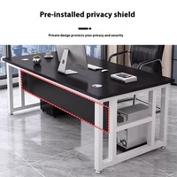 Bureau de direction moderne simple avec structure en acier et panneau en bois pour superviseurs – Combinaison