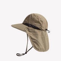Chapeau Bob à Large Bord Anti-UV Séchage Rapide avec Cache-Nuque en Maille et Sangle Mentonnière Réglable pour Pêche, Randonnée et Camping en Extérieur