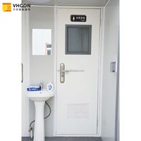 Cabine de toilette en acier galvanisé, toilettes portables de luxe pour l'extérieur avec lavabo pour maison résidentielle et jardin