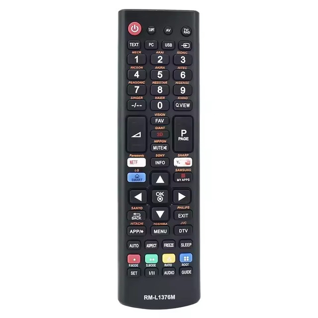 New RM-L1376M+ Fixed Replacement Universal Remote Control for L-G LED TV DVD Player Plastic 8 Meter Range Rechargeable Battery