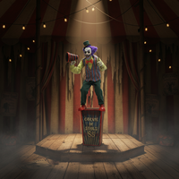 Marque CZTSY, accessoire de clown animé de grande taille pour Halloween, capteur de mouvement, son, batterie rechargeable, utilisation en intérieur, maison hantée