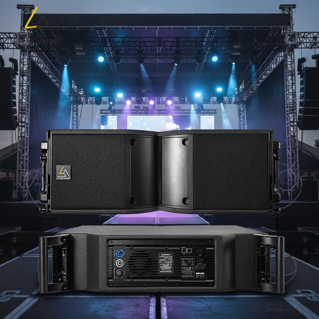 Lsolution K208-A 500w Professional Active Line Array System Speaker Double 8 Inch Powered Stage Line Array Speaker