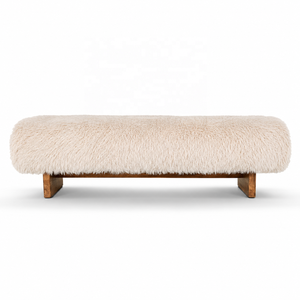 Banco Moderno Tapizado en Tela Inflable con Estructura de Madera Sólida, Duradero, Fácil de Limpiar e Instalar, Mueble para Dormitorio o Sala de Estar - Product Image 3