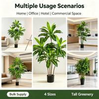 Grande plante artificielle vertes sur pied, Schefflera brésilienne haut de gamme en pot, décoration intérieure, fausses plantes de type Dragon