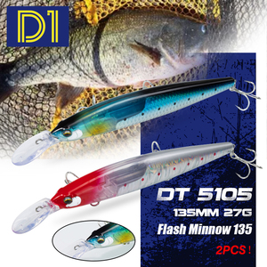 Leurre de pêche Flash Minnow 135mm 27g, Jerkbait à longue portée, flottant lentement et coulant lentement, leurre dur pour achigan et <span class=keywords><strong>brochet</strong></span>, vente <span class=keywords><strong>en</strong></span> gros - Product Image 1