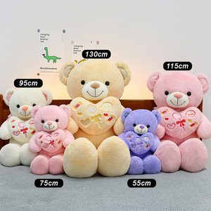 Custom <b>Pink</b> Purple Heart-shaped Teddy <b>Bear</b> Plush Toy love White Beige <b>Bears</b> Stuffed Animal Dolls Valentine's Day Large Pillow - Product Image 4