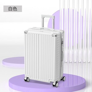 Valise rose 20 pouces avec roulettes pivotantes, grande capacité pour les voyages, unisexe, couleur unie, fermeture à glissière, serrure à combinaison - Product Image 4