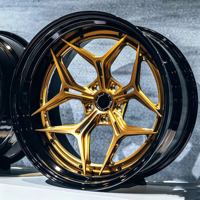 Nouvelles jantes en alliage d'aluminium chromées forgées Rucci Deep Dish 3 pièces New Gold 2 5x114.3