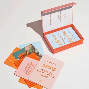 Custom Size Material Design Mental Health Positive Self Phrases Relaxation Customised Affirmation Cards with Box