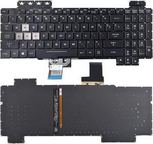 คีย์บอร์ดแล็ปท็อปสำหรับ ASUS TUF FX504เล่นเกม FX504GD FX504GE <span class=keywords><strong>FX504GM</strong></span> FX80 FX505D FX505 FX80GM มีแสงไฟ RGB - Product Image 1