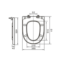 Prix pas cher blanc fermeture lente avant rapidement realase polypropylène U forme housse de siège de toilette pour salle de bain