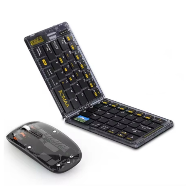 Foldable Folding Mini Wireless Keyboard Mouse Combo Pad Ultra Thin Transparent for Typepad for I.OS/Windows/Android Stock