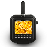 Friteuse Électrique Professionnelle 2L avec Panier Amovible en Acier Inoxydable et Fenêtre Visible pour Cuisine Domestique R.5300