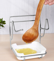 Rak Tutup Panci Tempat Sendok Sendok Spatula Berdiri Besi Tahan Karat Rak Penyimpanan Dapur Organizer Tutup Panci & Unit Rak