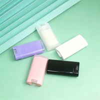 Tube de rouge à lèvres plat ovale transparent brillant de 15 g, emballage cosmétique rose, format voyage, conteneur de gloss à lèvres