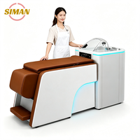 Siman 2026 Nouveau Lit de Lavage Capillaire Intelligent Automatique avec Massage, en Cuir PU, Équipement Professionnel de Salon pour Soins du Cuir Chevelu