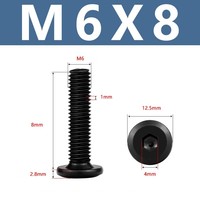 Pabrik grosir hitam SUS304 soket heksagon kepala bulat datar soket Hex M6 sekrup konektor furnitur baut pas untuk tempat tidur
