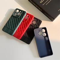 Grille En Cuir Texture Mince Téléphone Cas pour Samsung s25 Ultra Mince Souple TPU Losange Couverture Shell