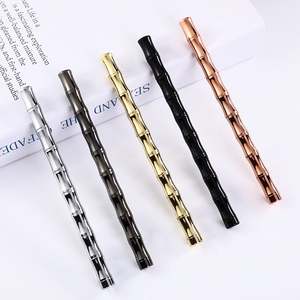 Bolígrafo de Bambú Personalizado en Latón Dorado Rosa Brillante, Regalo Empresarial Exquisito con Logotipo Artístico Único, Material de Papelería - Product Image 1