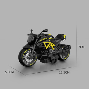 Modèle de moto de course en alliage 1:14, voiture jouet à rétrofriction, figurine décorative - Product Image 6