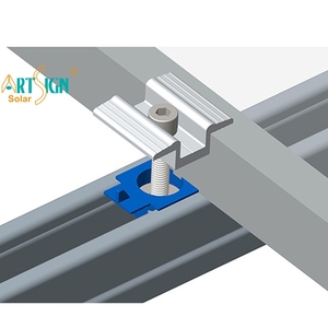 Pince de fixation intermédiaire en aluminium ArtSign pour supports de montage solaire, fixation sur rail, noire ou argentée, kit de pinces de fin de rail - Product Image 5