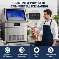 Machine à glaçons industrielle à haute vitesse et à économie d'énergie, avec réservoir d'eau amovible, pour bars et restaurants