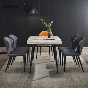 Ensemble table et chaises de salle à manger rectangulaires en ardoise de style italien, pliables, détachables, modernes, luxe léger, restaurant - Product Image 4