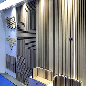 Hotselling akoestische lamellenpanelen van hout, moderne binnenhuisgeluidsisolatie wanddecoratie, akoestische wandpanelen - Product Image 2