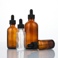 Vacío 15ml 30ml 60ml 120ml azul claro ámbar esencia vidrio Boston botella cuentagotas de aceite esencial con tapa de plástico