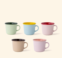 Tasse à café en céramique multicolore Tasse à café imprimée de logo personnalisé avec deux tons