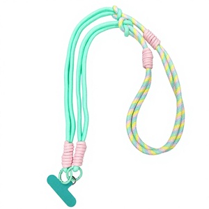 Hot Sale Colorful Shoulder Straps Keychain Key <b>Ring</b> Braided Rope with Patch Crossbody Mobile Cell <b>Phone</b> Lanyard for Smartphones - Product Image 4