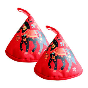 Tapa Triangular con Estampado de Caballo Rojo para Olla, Cacerola de Hierro Fundido, Protector de Asa Aislado, Accesorio de Cocina - Product Image 2