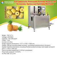 Commerciële automatische machine voor het schillen, ontpitten en snijden van ananas, hoge capaciteit 150-200 stuks/uur, CE ISO gecertificeerd, SUS 304