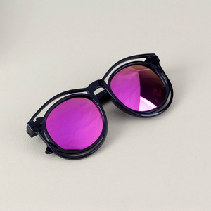 high quality Fashion Double Border Plastic Kids Sunglasses Hollow out colorful