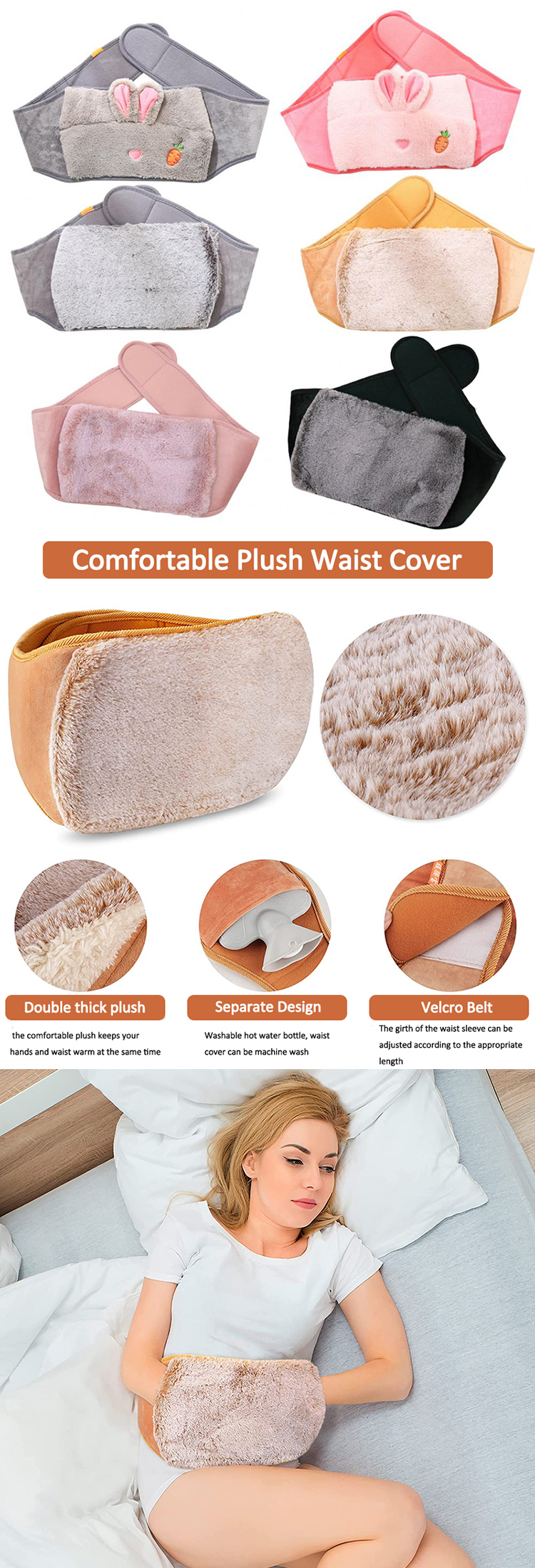high quality wholesale rechargeable electric hot water bottle waist belt