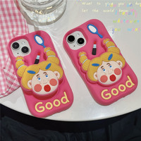 Dessin animé rouge à lèvres beauté anti-chute couverture pour iPhone 11 13 14 Plus 13 Pro Max 15 16 pour Apple Fun étui de téléphone portable pour filles garçons