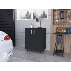 DB Lewis Armoire à outils à double porte Chariot en acier et fer Base de rangement avec quatre roulettes et deux étagères intérieures Personnalisable OEM - Product Image 1